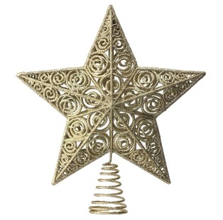 כוכב ספירלה לעץ אשוח 19.5 ס״מ - זהב