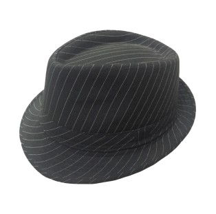 כובע גנגסטר פסים - שחור
