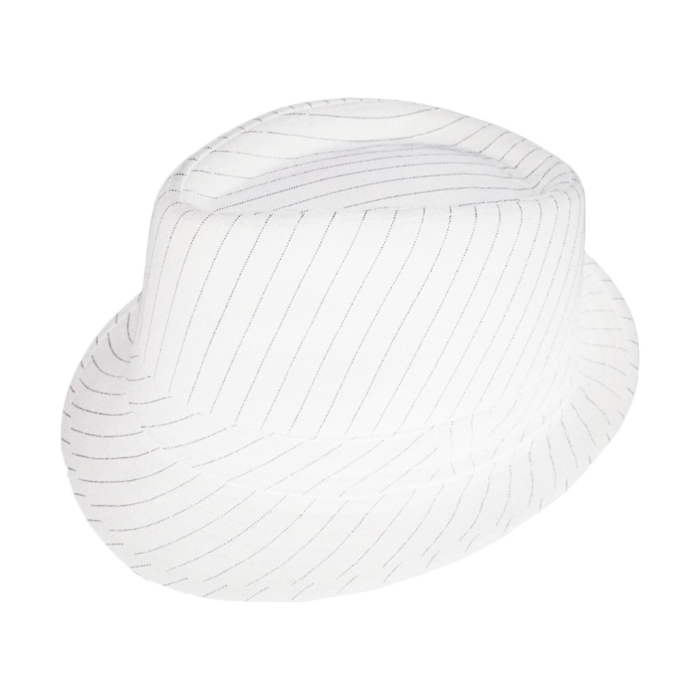 כובע גנגסטר פסים - לבן