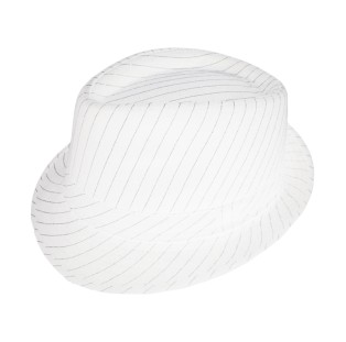 כובע גנגסטר פסים - לבן