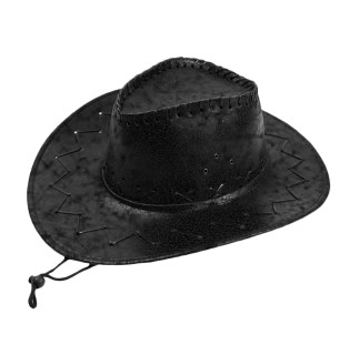 כובע קאובוי איקסים דמוי עור - שחור