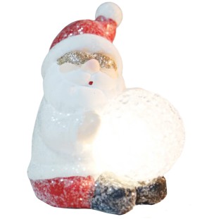 פסלון סנטה מקרמיקה עם תאורת לד