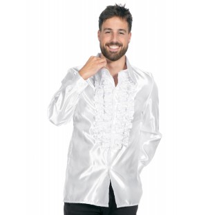 חולצת סאטן יוקרתית בצבע לבן