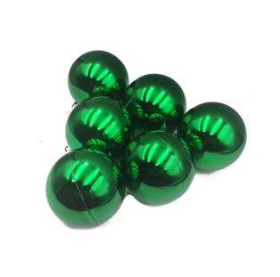 כדורים ירוקים מבריקים לעץ אשוח 6 סמ