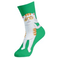 גרביים מעוצבים כראמל החתול ירוק