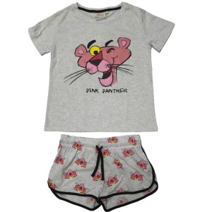 פיג'מה הפנתר הורוד אפורה