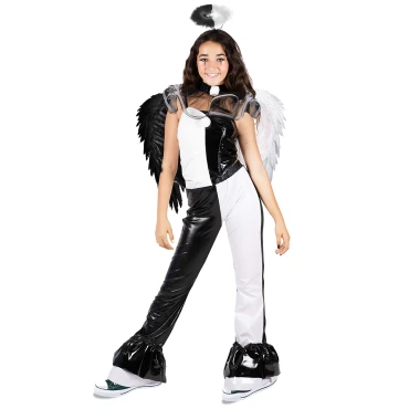 תחפושת קופידון שחור לבן לנערות