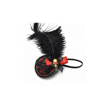 רטיית פיראט מפוארת עם נוצה