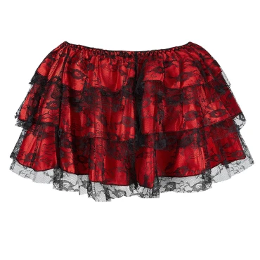 חצאית תחרה בצבע אדום