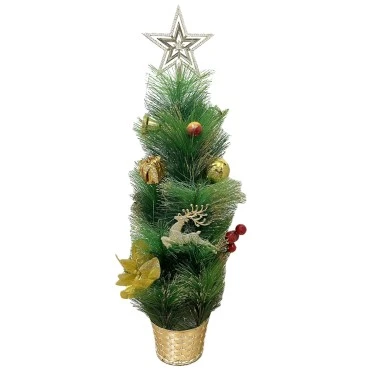 עץ מתנה לכריסמס קישוטי סנטה ואייל 55 ס״מ