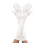 כפפות סאטן ארוכות - לבן