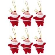 6 בובות סנטה בצבע אדום