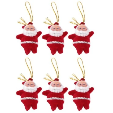 6 בובות סנטה בצבע אדום