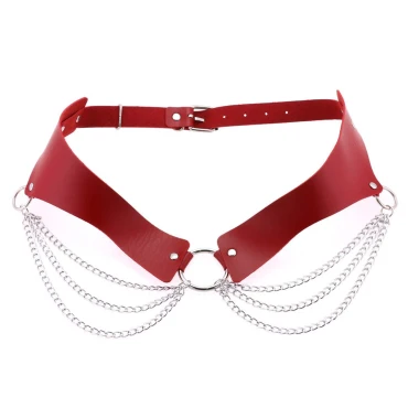 חגורת מותן בשילוב שרשראות - אדום
