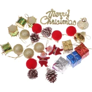 מארז קישוטים Merry Christmas צבעוני - 4 ס״מ