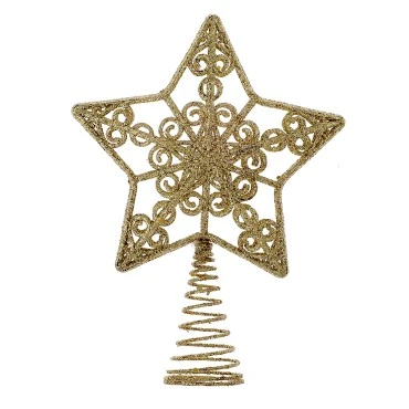 קישוט כוכב מעוטר לעץ אשוח - 15 ס״מ