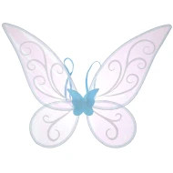 כנפי פייה עם עיטורים ותאורה צבעונית בצבע תכלת