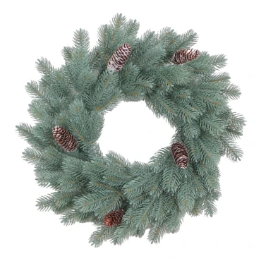 זר כריסמס דקורטיבי עם אצטרובלים - 50 ס״מ