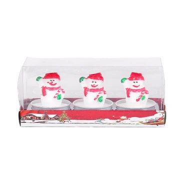 מארז שלישיית נרות לכריסמס - איש שלג