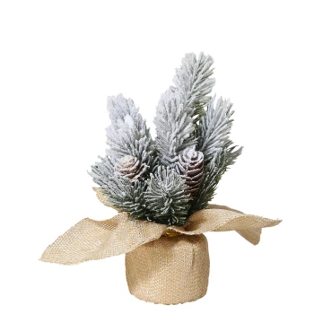 עציץ קנבס מושלג עם הצטרובלים - 20 ס״מ