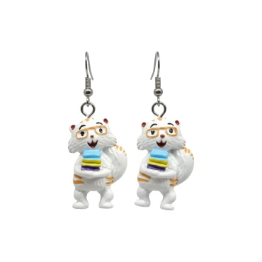 זוג עגילי כראמל מחזיק ספרים