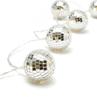 שרשרת כדורי דיסקו כסף עם תאורה