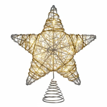 כוכב לראש עץ עם תאורת לד 20x6x25 ס"מ