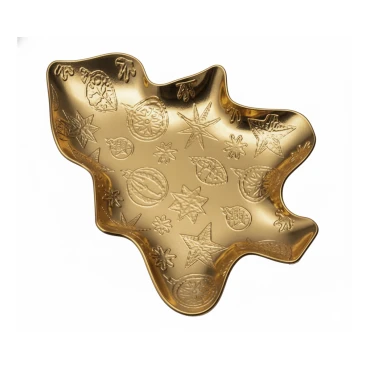 מגש בצורת עץ אשוח מלמין (29X22X3 ס"מ) בצבע זהב