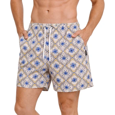 בגד ים קצר בהדפס גאומטרי