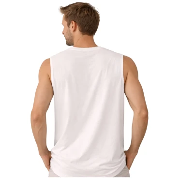 גופיית גבר לבנה Sunshine Beach עם הדפס קטן