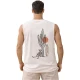 גופיית גבר לבנה עם הדפס קקטוס וגלשן