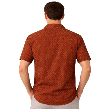 חולצה מכופתרת קיץ בגוון טרקוטה