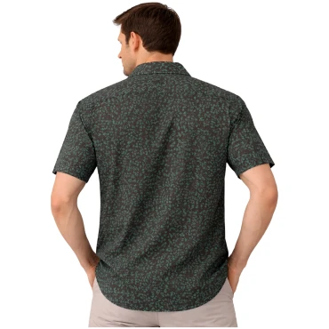 חולצה מכופתרת קיץ כהה עם הדפס עדין