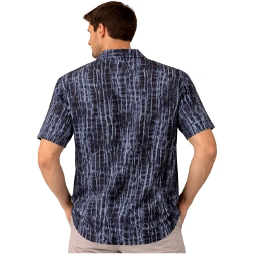 חולצה מכופתרת קיץ בהדפס טאי דאי כהה