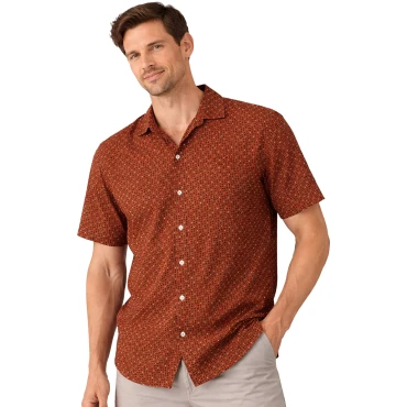 חולצה מכופתרת קיץ בגוון טרקוטה