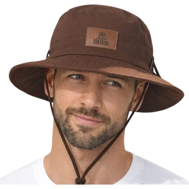 כובע רחב שוליים בגוון חום