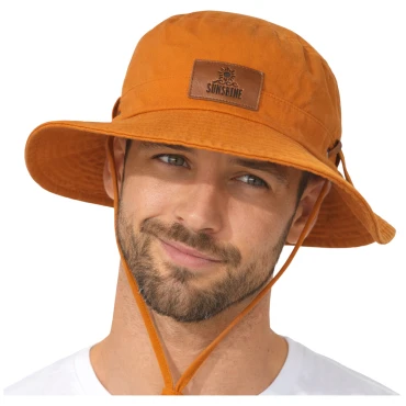 כובע רחב שוליים בגוון כתום