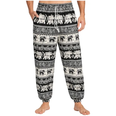 שרוואל שחור לבן עם הדפס פילים