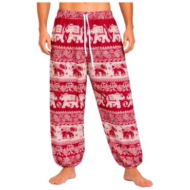 שרוואל אדום עם הדפס פילים