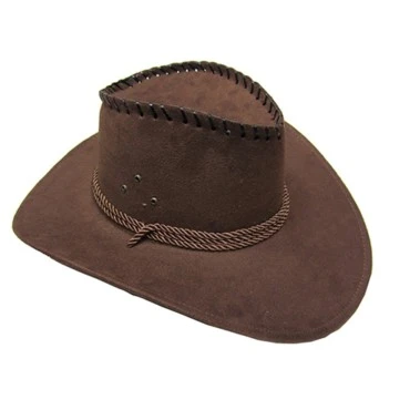 כובע קאובוי עם שרוך - חום קפה