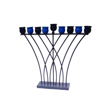 חנוכיית כד שמן מולטי אפור