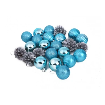מארז כדורים קטנים לעץ אשוח - תכלת