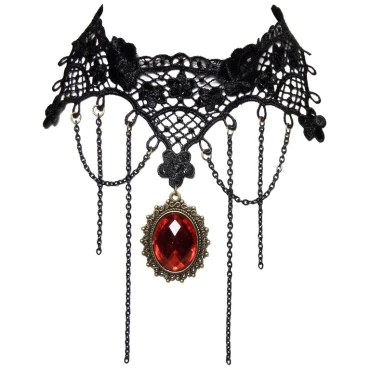 קולר וינטג' עם אבן אדומה