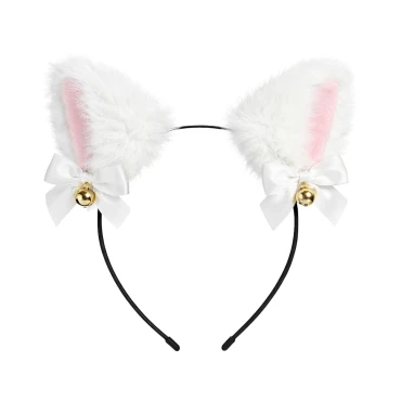 קשת אוזני חתול פרוותיות - לבן