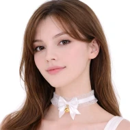 צ׳וקר פפיון עם פעמון - לבן