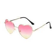 משקפי לבבות עם מסגרת זהב - אומברה אדום צהוב