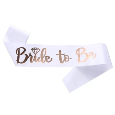 סרט מסיבת רווקות בצבע לבן Bride To Be