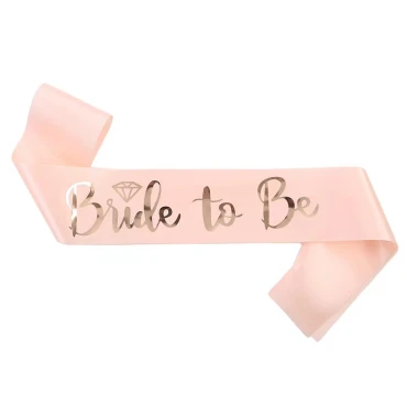 סרט מסיבת רווקות בצבע רוז גולד Bride To Be