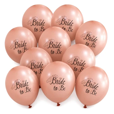 מארז 10בלונים למסיבת רווקות בצבע רוז גולד - Bride To Be