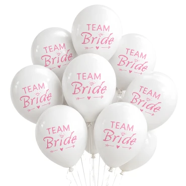 מארז 10בלונים למסיבת רווקות בצבע לבן - Team Bride